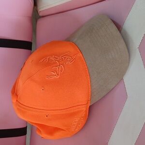 Orange and Tan Deer Embroidered Cap